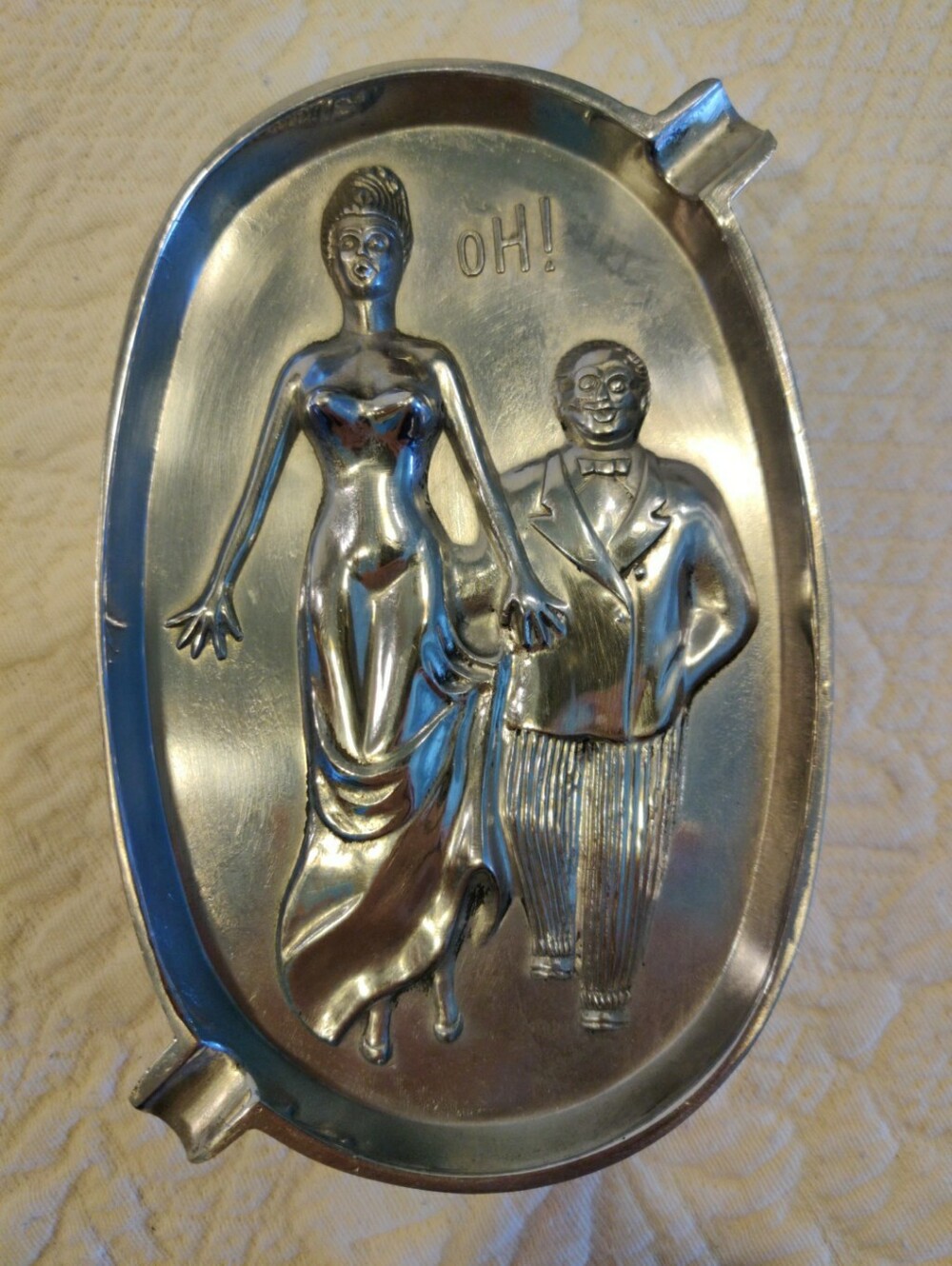 Speak Easy Ash Tray Double Sided Partial Nude Cigar Cigarette Man Cave Ashtray